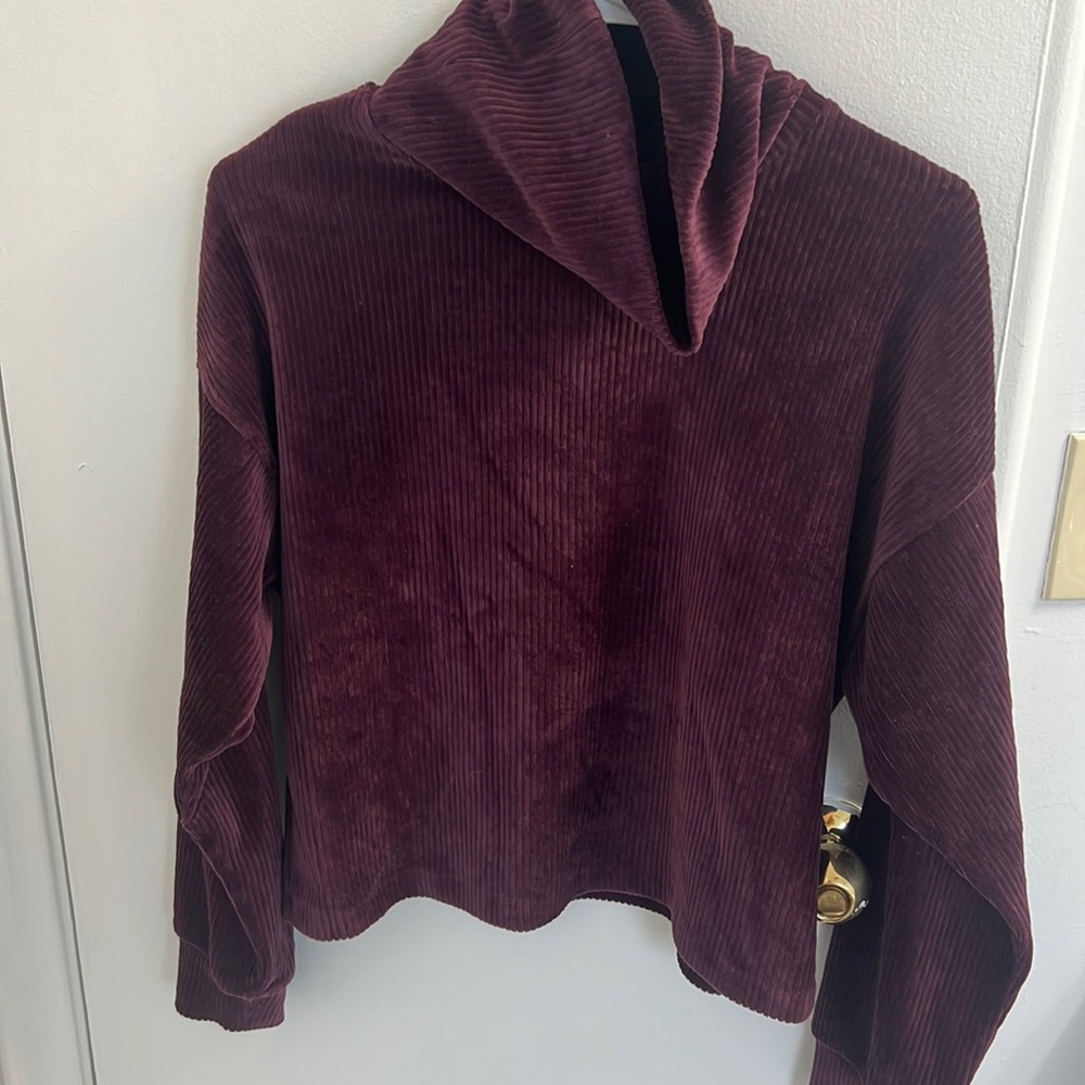 Cowl neck purple sweater